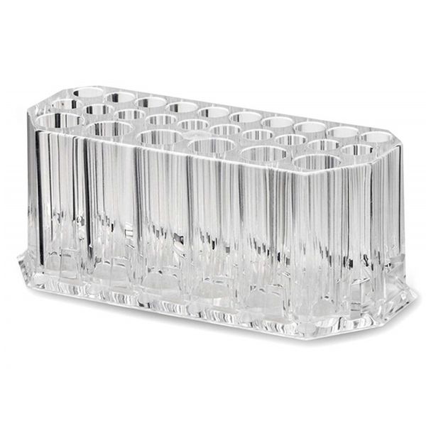 

transparent acrylic makeup brush holder 26 holes brush holder deskorganizers crystal clear cosmetics base