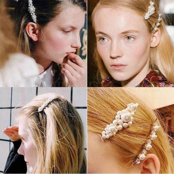 2019 Hair Clip Elegant Korean Design Pearl Metal Hair Clips Cute