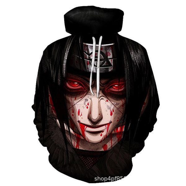 

2019 новое поступление наруто 3d печатная толстовка мальчики спортивный костюм саске какаши печатные толстовки мужчины женщины мода с капюшо, Black