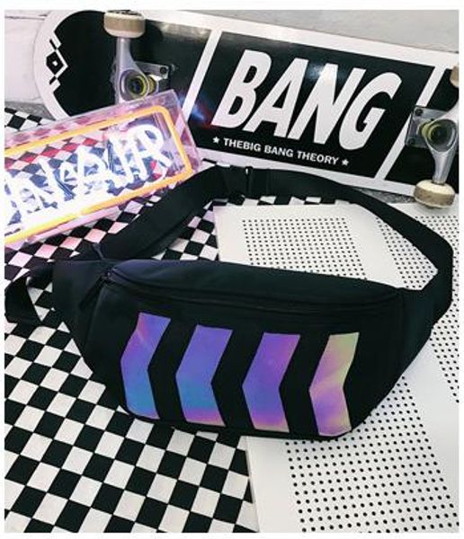 

2020 New Trendy Cool Unisex Reflective Oblique Cross Waist Bag Fashion Wild Shoulder Bag