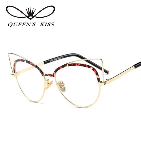 

queens kiss cat eye style clear lens eyeglasses frame women eyewear fashion vintage spectacle optical eye glasses frames q1843, Silver