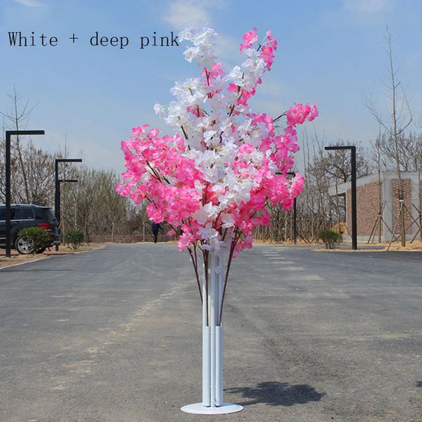 

2pcs 1.5m artificial flowers cherry blossom road leads of wrought iron arch shelf wedding decoration path flower decoration backdrop