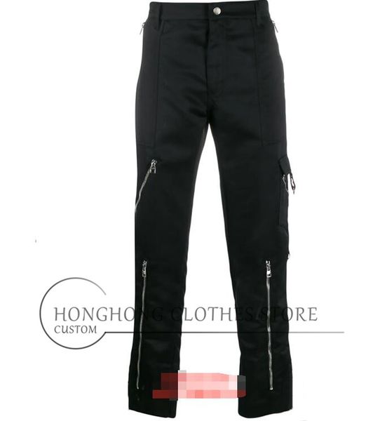 

нестандартный размер] модные мужские случайные брюки весной и осенью, молодых мужчин индивидуальная прямая труба комбинезон m-6xl, Black