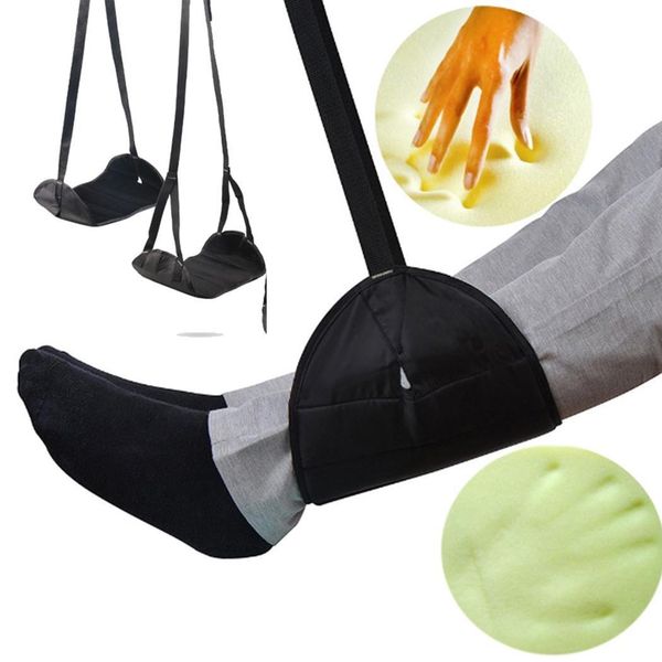 

portable home flight office footrest adjustable under desk foot office, car, airplane storage bag hammock