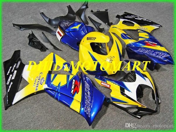 Spritzguss-Verkleidungsset für Suzuki GSXR1000 K7 07 08 GSXR 1000 2007 2008 ABS Gelb blau Verkleidungsset + Geschenke SBC03