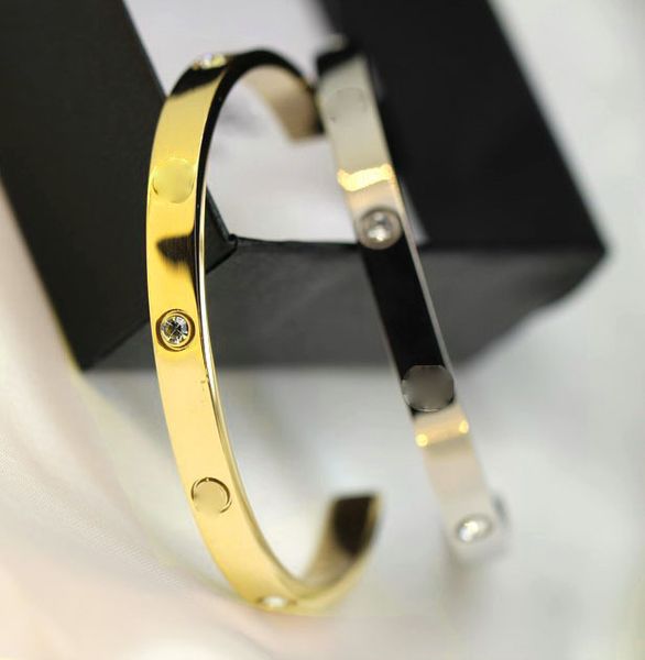

b12 c shape fashion c brand designer love bracelets screw for lady design women party wedding lovers gift stainless steel have logo, Black