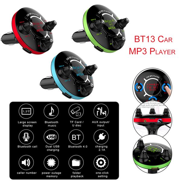 

bt13 car radio bluetooth fm transmitter car mp3 player socket usb charger adapter cigarette lighter navigation accesories