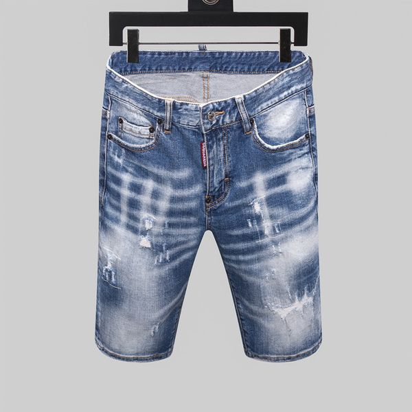 

denim shorts designer jeans white casual street trousers motorcycle camouflage paint jeans hip hop men's short jeans fear of god, Blue