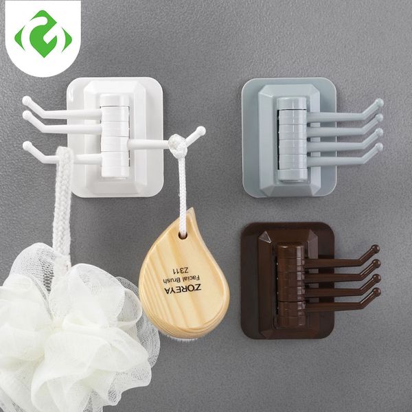 

rotating door hook strong adhesive towel rack bathroom wall rack punching without trace hook kitchen hanger strong