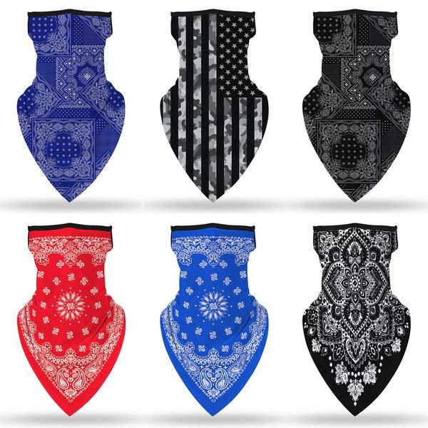 

e2nfy liva girl men style printed bandana headband scarf multifunctional seamless face mask tube ring scarf punk women, Black