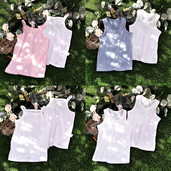 

jfysw 2020 pure camisole cotton boneless children's and fe baby sling 2020 pure camisole vest cotton boneless children's vest male, Blue