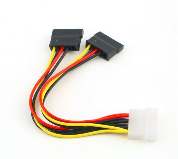 

serial ata sata 4 pin ide molex to 2x 15 pin hdd power adapter cable ing