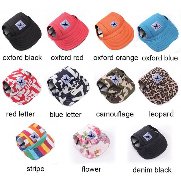 

11 colors dog hat pet baseball cap dogs sport hat visor cap with ear holes and chin strap for dogs and cats pet dog hat for s m l xl size