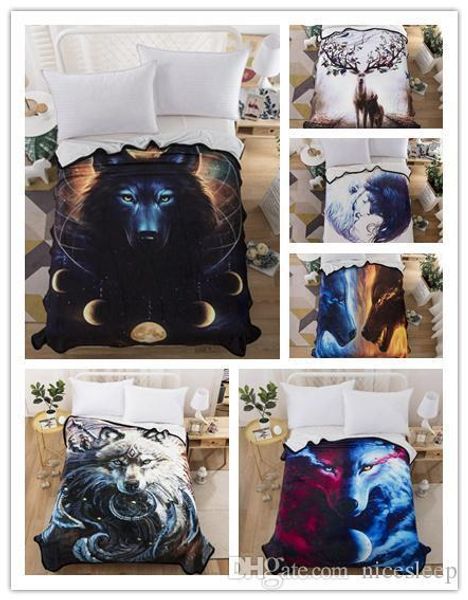 

3d волк печати мягкое одеяло для взрослых дети луны затмения galaxy wolf