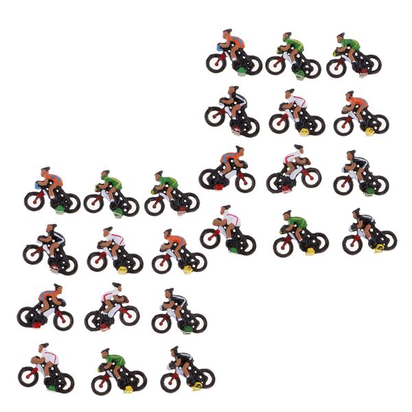 

24 pieces miniature 1/87 ho model cyclist diy landscape sand table layouts