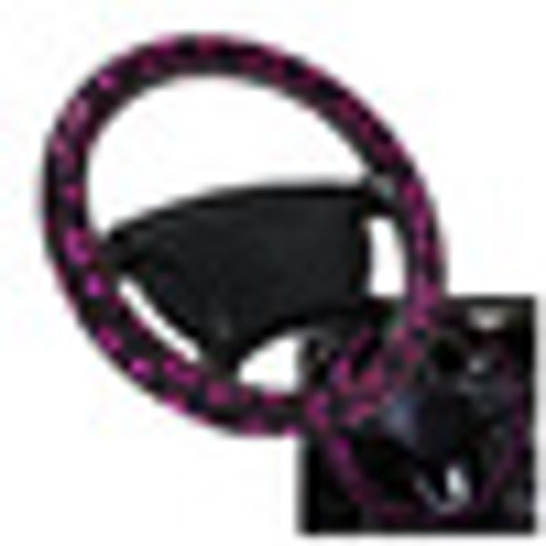 

popular snow pattern car steering wheel cover leather 38cm for women girls lady