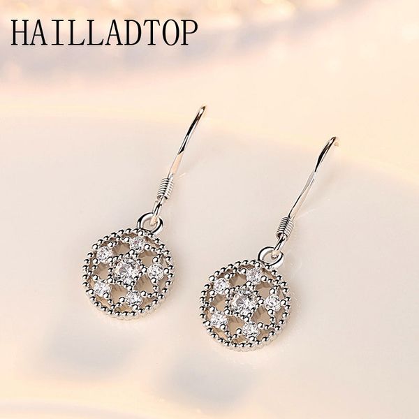 

hollow out round flower pattern earrings jewelry minimalism round shaped yoga om charms namaste dangle earrings bohemian vintage, Silver