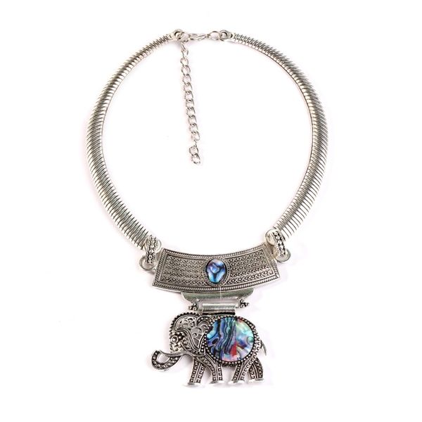 

miara.l 2018 new and sale elephant shell collar necklace for dropshipping, Silver