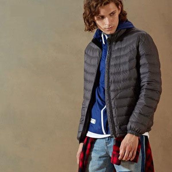 

мужские дизайнерские пуховики повседневные мужские однотонные куртки мода britihsh стиль зимняя одежда тиснение верхняя одежда 5 цветов для, Black