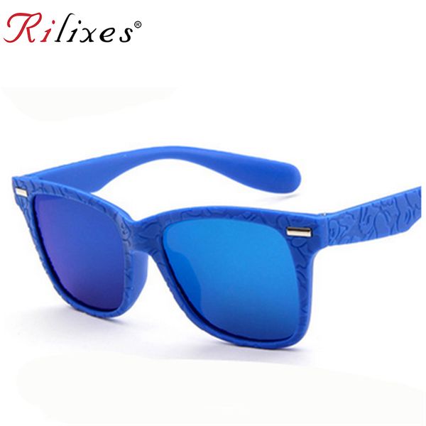 

2018 kids sunglasses brand design sun glasses for children boys girls fashion eyewares lens uv 400 protection with bag, White;black
