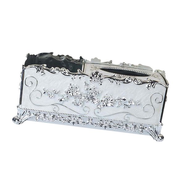 

conventional classic style tissue box elegant acrylic resin flowery napkin paper holder cover
