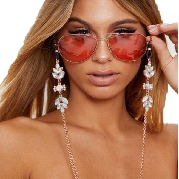

accessories simple color diamond chain hanging neck anti-dropping sun accessory glasses rope sunglasses accessories