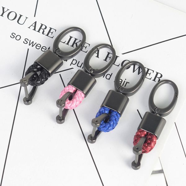 

car key holder key rings chain hand woven horseshoe buckle keychain car keyring gift creative auto accessories