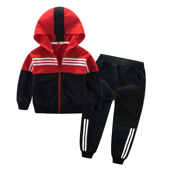 

4-12y kids autumn sportswear cotton winter coat boys activewear blue tracksuit children clothing girls clothes sets red playsuit t200414, White