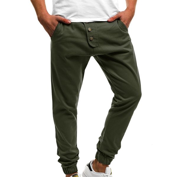 

2019 new men's sport loose pure color bandage casual loose sweatpants drawstring pant new arrival fashion summer men clothes, Black