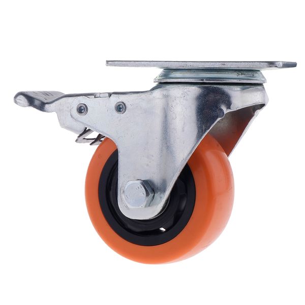 

1 пакет 3 «» поворотный кастер резиновые колеса верхняя пластина подшипника heavy duty с тормозом