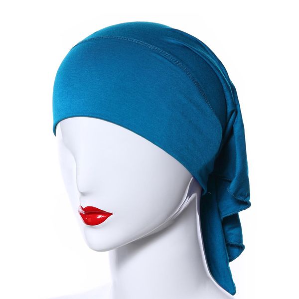 

womens muslim inner hijab caps modal underscarf turbans for women islamic under scarf cap headwrap muslim hats, Red