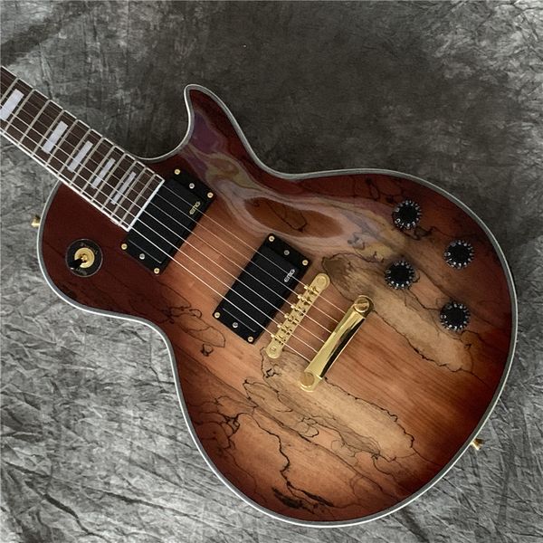 

019 chinese electric guitar,mahogany body with map pattern electric guitar