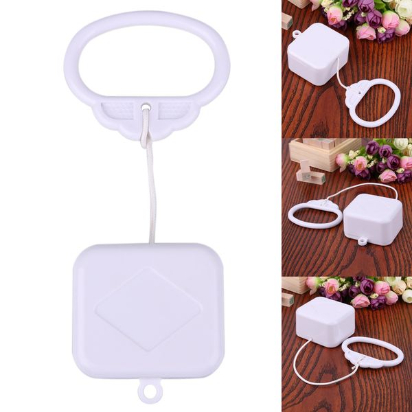 

1 pcs plastic pull string clockwork cord music box pull ring music box white abs baby kids bed bell rattle toy birthday gift