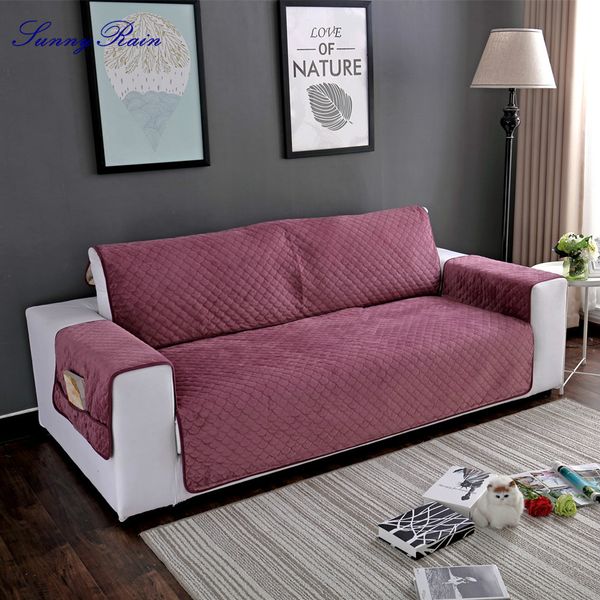 

sunnyrain 1-piece thick fleece sofa cover universal i shaped sofa slip covers couch cover pets scratching resisitant
