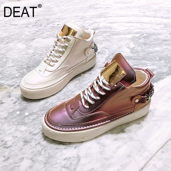 

deat] 2020 round toe bandage laser colors casual chains thin velvet high-flat shoes women new spring autumn fashion 10f392, Black
