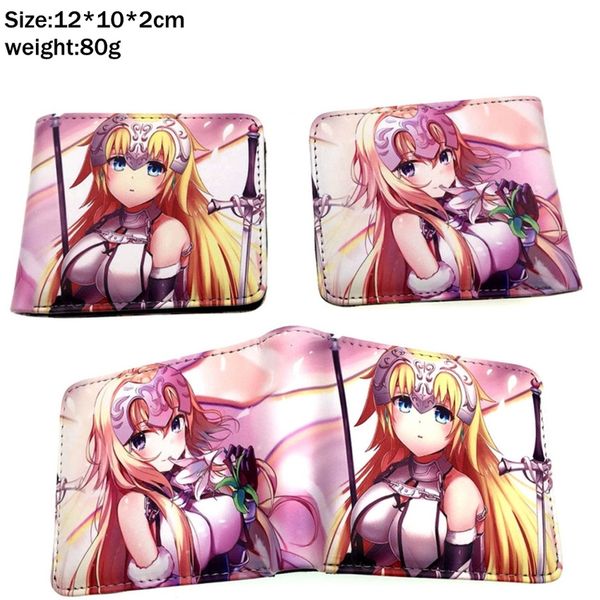 

anime fate/grand alter pu wallet boys girls student short bifold card holder layers purse cosplay leather moneybag, Red;black