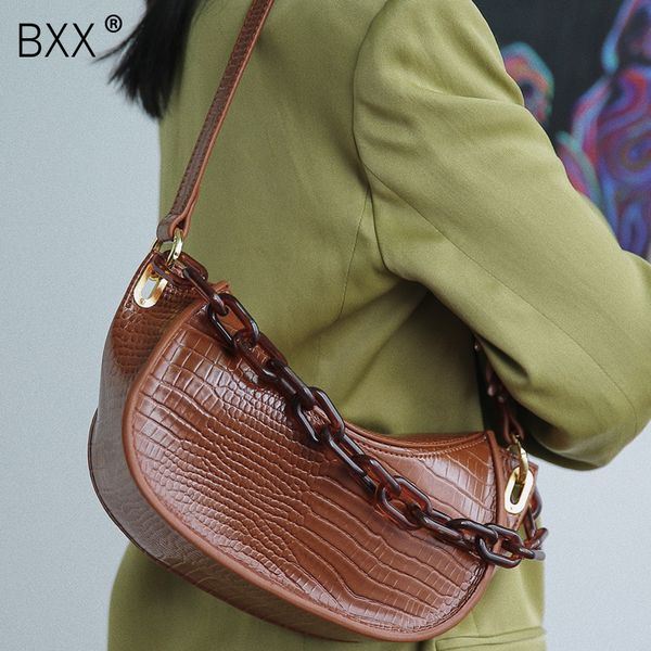 

bxx] vintage pu leather crossbody bags for women 2020 spring shoulder messenger bag female travel acrylic chain handbags hk882