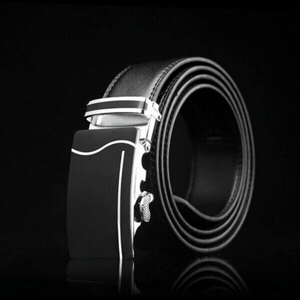 

dwts] belt male genuine leather strap belts for men automatic buckle black belts cowhide men belt ing, Black;brown