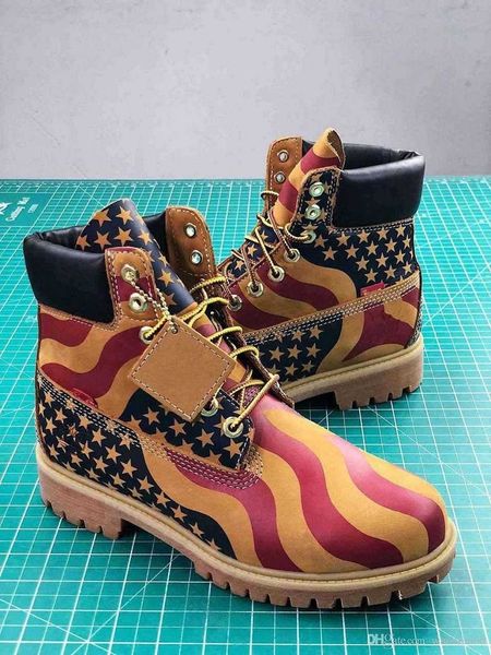 

6-inch wheat stars and stripes america flag of the united states waterproof boots supre tland usa me premium boots 18fw