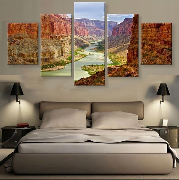 

5 piece wall art painting river in grand canyon picture print on canvas landscape the picture home decor oil prints
