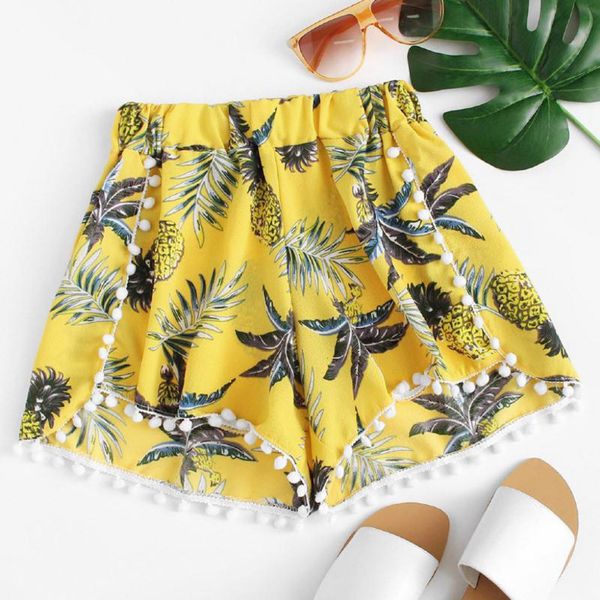 

women floral shorts lace feminino summer shorts for 2019 for women, casual quick-dry with bow and pineapple bowf4, White;black