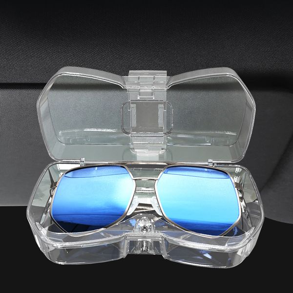 

rylybons car sunglasses holder glasses case cage storage box vehicle sun visor eyeglasses holder ticket clip auto accessories