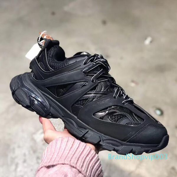

men women sneakers track 3.0 breathable trainers casual platform lace up shoes couple outdoor sneaker wholesale, Black