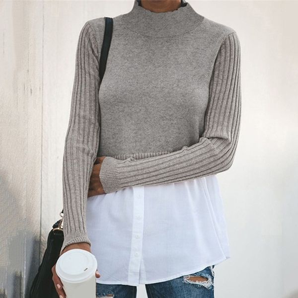 

autumn winter black knit sweater women 2020 patchwork long sleeve button pullover women jumper new fashion, White;black