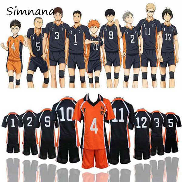 

haikyuu cosplay karasuno costume high school volleyball club hinata shoyo cosplay haikyuu t shirt sportswear jersey uniform gift, Black