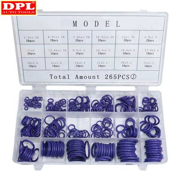 

265pcs/ 225pcs car a/c r134a system air conditioning o ring seals washer kit tool hnbr