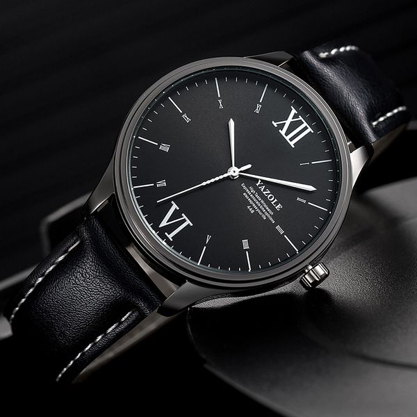

yazole brand men's watches fashion black simple quartz wristwatch luminous hands men watch clock relogio masculino reloj hombre, Slivery;brown