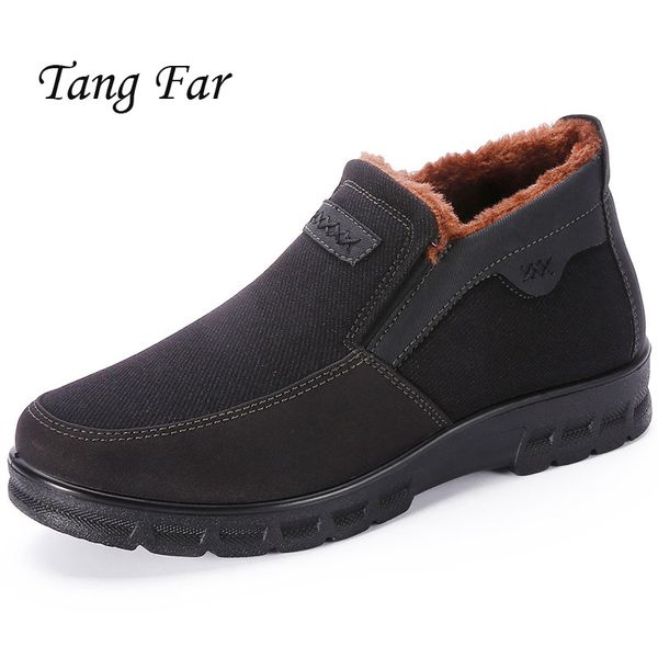 

winter new men's snow shoes plus size big boots men wool high man casual sneakers thick fur zapatos de hombre, Black