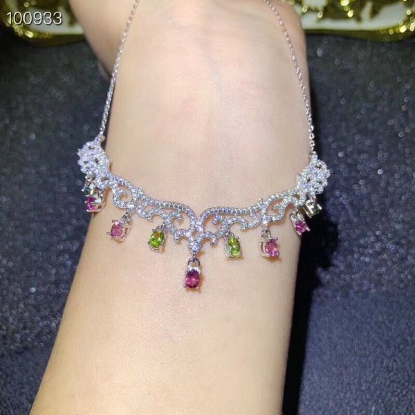 

real and natural tourmaline pendant natural tourmaline 925 sterling silver colorful gems