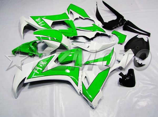 

4gifts new abs motorcycle full fairings set fit for kawasaki ninja zx-10r zx10r 2008 2009 2010 08 09 10 10r green white luster